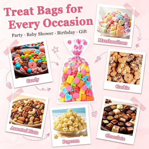 84 Pcs Pink Party Kit, 60 Treat Bags w/Ties,12 Mini Candy Scoops & 12 Tongs - Image 5