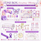 195 Pc Butterfly Baby Shower Decorations, A Little Butterfly Is On The Way - Image 2