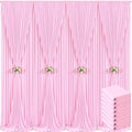 40ft x 10ft Pink Backdrop Curtain for Parties Light Pink Wrinkle Free Backdrop Drapes Panels for Baby Shower Wedding Birthday Photo Gender Reveal Photography Polyester Fabric Background Decoration by Suppromo
