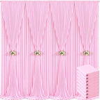 40ft x 10ft Pink Backdrop Curtain for Parties Light Pink Wrinkle Free Backdrop Drapes Panels for Baby Shower Wedding Birthday Photo Gender Reveal Photography Polyester Fabric Background Decoration by Suppromo