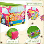 8FT Hippie Groovy Bus Tablecloth,Hippie Birthday Party Decorations for 60s 70s Boho Themed Birthday,Baby Shower,Carnival Party Decorations - Image 3
