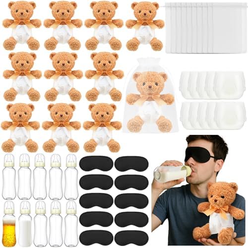 10 Sets Bottle Chug Baby Shower Games Brown Bear by Yearntown