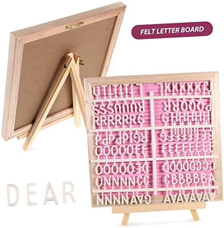 Double Sided Felt Letter Board Set with Wooden Frame and Easel - Image 4