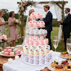 6 Tier Cupcake Stand for 60 Cupcakes Acrylic Round Tiered Cupcake Tower - Image 4