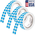 Perco Light Blue Perforated Round Circle Dot Sticker 1/2-Inch Labels — 3 Rolls, 9,000 Stickers - Baby Showers, Events for Info Labels, Soft Color Coding & Organization, Strong Adhesive - Made in USA by Perco