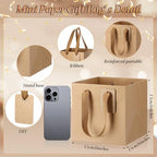 Windyun 100 Pcs Mini Paper Gift Bags with Handle 6 x 6 x 6'' Square Small Favor Bag with DIY Thank You Tag for Christmas Birthday Wedding Bridal Shower Bridesmaid Graduation Party (Kraft) - Image 2