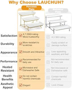 LAUCHUH 3 Tier Serving Tray, Porcelain Serving Platter Tier Serving Stand - Image 3