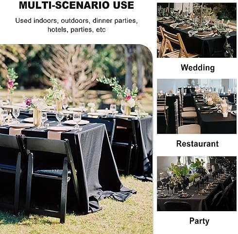 sancua 6 Pack Black Tablecloths 90x132 Inch for 6 Feet Rectangle Tables - Image 4