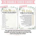 Hadley Designs 25 Greenery Word Scramble, 25 True Or False Game, 25 Trivia Game, 25 Find The Guest, 25 Baby Animal Matching, 25 Nursery Rhyme Game-6 Double Sided Cards Baby Shower Ideas - Image 7