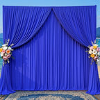 20x10ft Royal Blue Backdrop Curtain Panels for Parties - Wrinkle Free Polyester Photo Curtain Backdrop Wedding Back Drop Fabric Drapes for Party Decorations Background for Photography by WishCare