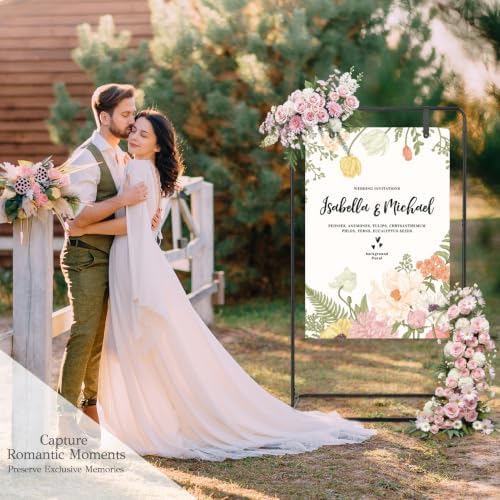 EMART Wedding Welcome Sign Stand 68'' Black Adjustable Easel Display Stand - Image 2
