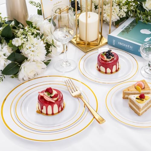 WDF300 Pieces Gold Plastic Silverware - Heavy Duty Disposable Cutlery Set Plastic Gold Silverware Set Includes 100 Forks, 100 Spoons, 100 Knives for Party/Baby Shower/Wedding/Birthday - Image 2