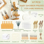 67Pcs Baby Shower Prizes Bulk Gift for Guests Cheese Board for Game Winners - Image 2