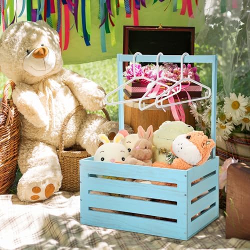 Suzile Baby Shower Crate Wooden Closet Baby Basket Gift,Blue - Image 6
