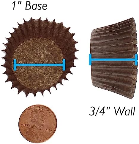 CybrTrayd No.4 Glassine Paper Approximately 12,500 Pieces – 1” Base, 3/4” Wall Candy Cups, Brown - Image 5