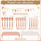 Mimorou 342 Pcs Rose Gold Party Supplies Plates Napkins Cups - Image 4