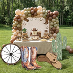 4 Pcs Western Party Decorations, Large Cowboy Birthday Party Decorations, 24 Inch Plastic Cardboard Cutouts Props, Wild West Themed Standups with Boots Wagon Wheel Cactus Hat for Photo Booth - Image 7