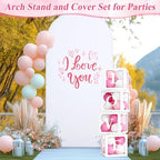 7.2FT Wedding Arch Backdrop Stand and White Cover Set for Party Event Decor - Image 4