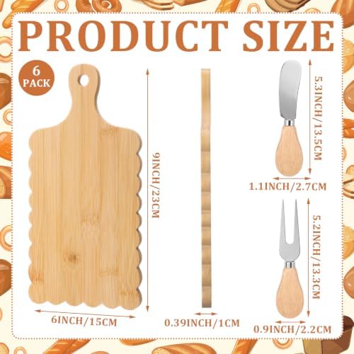 LemonRoad 6 Sets Bamboo Wood Baby Shower Prizes, 6"L x 9"W - Image 3