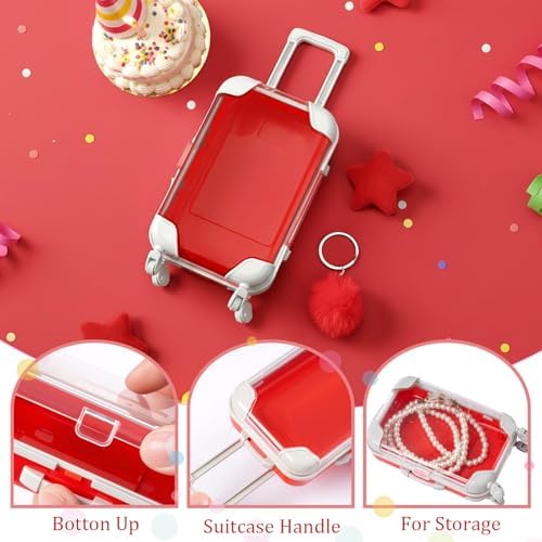 LemonRoad 36 Pcs Clear Mini Suitcase Party Favor Box, Green, Red - Image 3