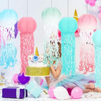 Retisee 12 Pcs Hanging Jellyfish Paper Lanterns, Gradient Color - Image 6