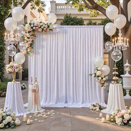 60ft x 12ft White Backdrop Curtains for Parties, Wrinkle Free 12 Panels Photo Backdrop Drapes Back Drop Cloth for Wedding Birthday Photography Background Decor - Image 6