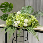 100 Pcs Faux Green Mix Hydrangea Artificial Flowers Bulk, Fake Silk Hydrangea Flowers Heads with Stems for Wedding Decorations Garden Party Baby Shower Porch Home Decor Table Centerpieces - Image 5