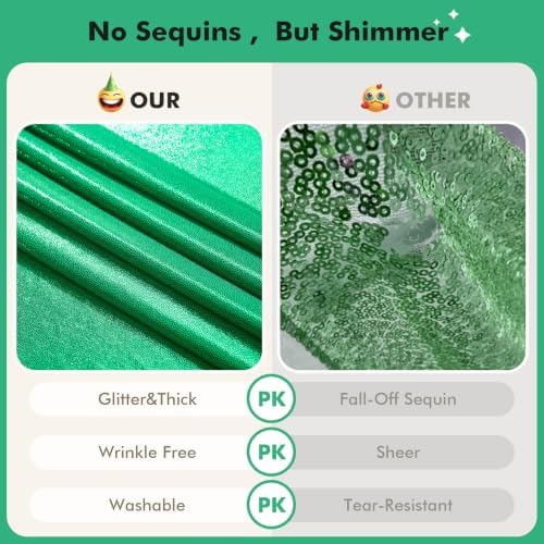 20ftx10ft Green Sequin Backdrop Curtain for Wedding Parties - Image 2