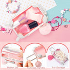 VioraWhite 40 Pcs Mini Suitcase Empty Box and Plush Ball Set, 2 Pink - Image 3