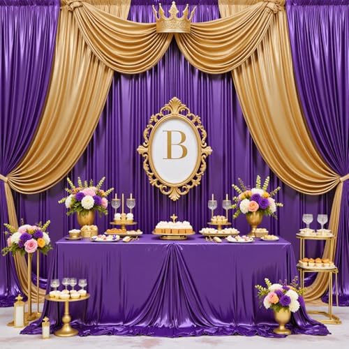 50x10ft Shimmer Purple Sequin Backdrop Curtain for Parties,Thick Wrinkle Free Glitter Backdrop Drapes Purple Photo Back Drop Curtains for Birthday Wedding Party Photography Background-10 Panels 5x10ft - Image 2