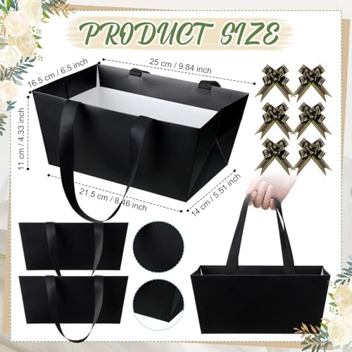 Funnymoom 24 Pack Black Empty Gift Baskets Bulk, Cardstock Favor Boxes - Image 3