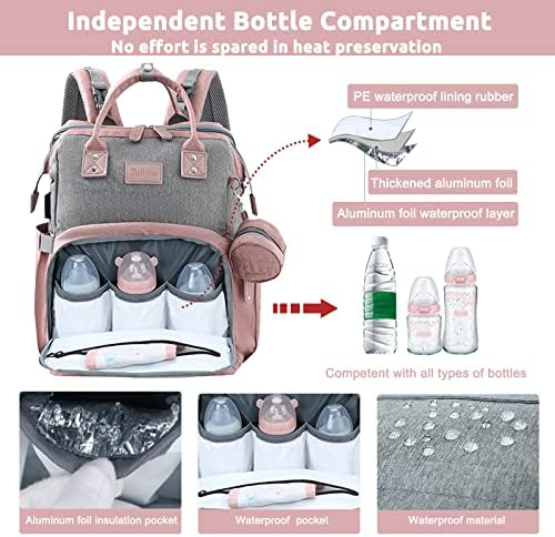JOLLITO Diaper Bag Backpack with Changing Station, Baby Registry Search - Image 3