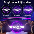 The World Is Yours Neon Sign Dimmable Carved Planet The World Is Yours LED Signs Purple Neon Sign for Bedroom Classroom Man Cave Game Room Birthday Christmas Gifts for Kids - Image 3