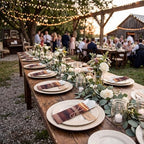 400 Pcs Wood Grain Wedding Supplies for 100 Guests Rustic Party - Image 4