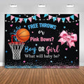 Free Throws or Pink Bows Gender Reveal Backdrop 10x7ft Basketball Bows Gender Reveal Party Decorations Background Boy or Girl He or She Banner Photo Booth Props by Fitumiw