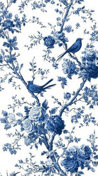 Cerise 100 pcs Blue Floral Napkins with Birds, Vintage Chinoiserie Disposable Cocktail Dessert Napkins for Decoupage, Baby Shower, Birthday, 100 Count (Blue) by CERISE