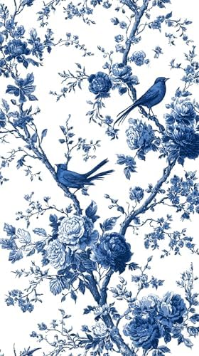 Cerise 100 pcs Blue Floral Napkins with Birds, Vintage Chinoiserie Disposable Cocktail Dessert Napkins for Decoupage, Baby Shower, Birthday, 100 Count (Blue) by CERISE