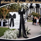 LEIFIDE Wedding Welcome Sign Stand with Giant Bow Adjustable Wedding Sign Holder with 2 Leather Hanging Straps Seating Chart Easel for Birthday Bridal Shower Home Party Decor (Black,Simple) - Image 5