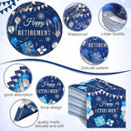 Funnymoom 452 Pcs Blue Silver Retirement Party Supplies Decorations for 50 - Image 2