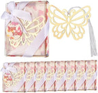 60 Pcs Gold Butterfly Metal Bookmarks with Elegant Silk Tassel, Creative Butterfly Bookmarks with Gift Box, for Book Lover Baby Shower Return Gifts Wedding Party Favors Decorations Guests Souvenirs by wxfdac