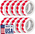 Perco Red Perforated Round Circle Dot Sticker 1-Inch Labels — 10 Rolls, 10,000 Stickers - Sale, Discount & Urgent Labels for Pricing & Alerts, Strong Adhesive - Made in USA by Perco