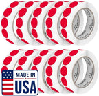 Perco Red Perforated Round Circle Dot Sticker 1-Inch Labels — 10 Rolls, 10,000 Stickers - Sale, Discount & Urgent Labels for Pricing & Alerts, Strong Adhesive - Made in USA by Perco