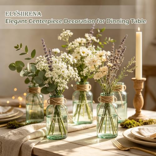 Glass Flower Vase,12 PCS Farmhouse Mason Jar for Centerpiece - Image 4