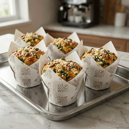 Restaurantware 2 oz Paper Tulip Vintage Floral Tall Baking Cup, 200 Pack - Image 4