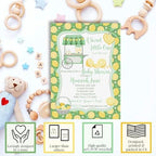 Custom Baby Shower Invites Lemon Gender Neutral Invitations for Boys or Girls, Pack of 20 5x7 Personalized Lemon Themed Invites with Envelopes - Unique Lemon Baby Shower Cards by AmandaCreation - Image 2