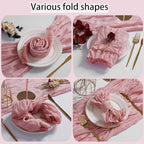 LZY 120 Pack Gauze Cheesecloth Napkins 20x20 Inch Dinner Cloth Napkins, Soft Boho Table Napkins Rustic Wrinkled Cheese Cloth Napkins Bulk for Wedding Party Baby Shower Event Decor (Dusty Pink) - Image 5