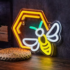 Bee Neon Sign – USB Wall Light in Warm Yellow, LED Wall Sign for Bedroom, Living Room, Parties, or Unique Gift for Bee Lovers 14″ ×11″ - Image 2