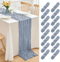16 Pack Dusty Blue Cheesecloth Table Runner 21.5 x 120 Inches Boho Gauze Table Runners 10FT Long Cheese Cloth Table Runner for Bridal Shower Baby Shower Birthday Party Wedding Decor by Unknown