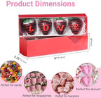 50Pack Red Chocolate Covered Strawberry Box for 4, Macaron boxes, Long Treat Box for Truffles, Cookies, Ores, Chocolate Cocoa Bombs&Cake Ball Bakery Packaging Supplies - Image 4