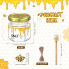Shellwei 30 Set Mini Glass Honey Jars 1.5 oz Honey Jars Party Favors Bulk with Dipper and Gold Lid, Bee Pendant, and Silk Ribbon for Guests Wedding Baby Shower Favors Gifts - Image 2